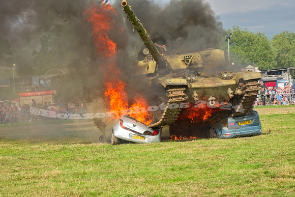 Car destruction by Churchill Tank